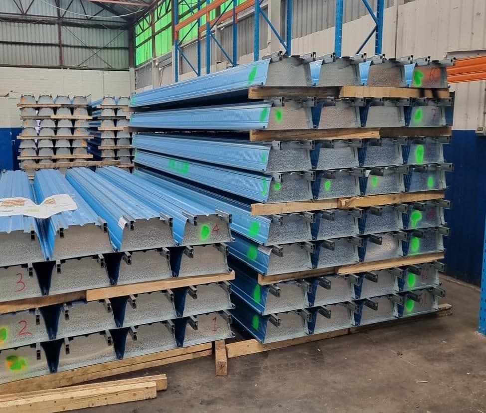 Prefabricated PARKD deck modules stacked ready for transport